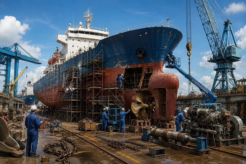 50,000 DWT Tanker Vessel Dry Docking & Major Repair